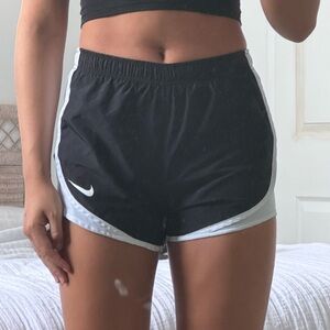 Black and White Nike Running Shorts